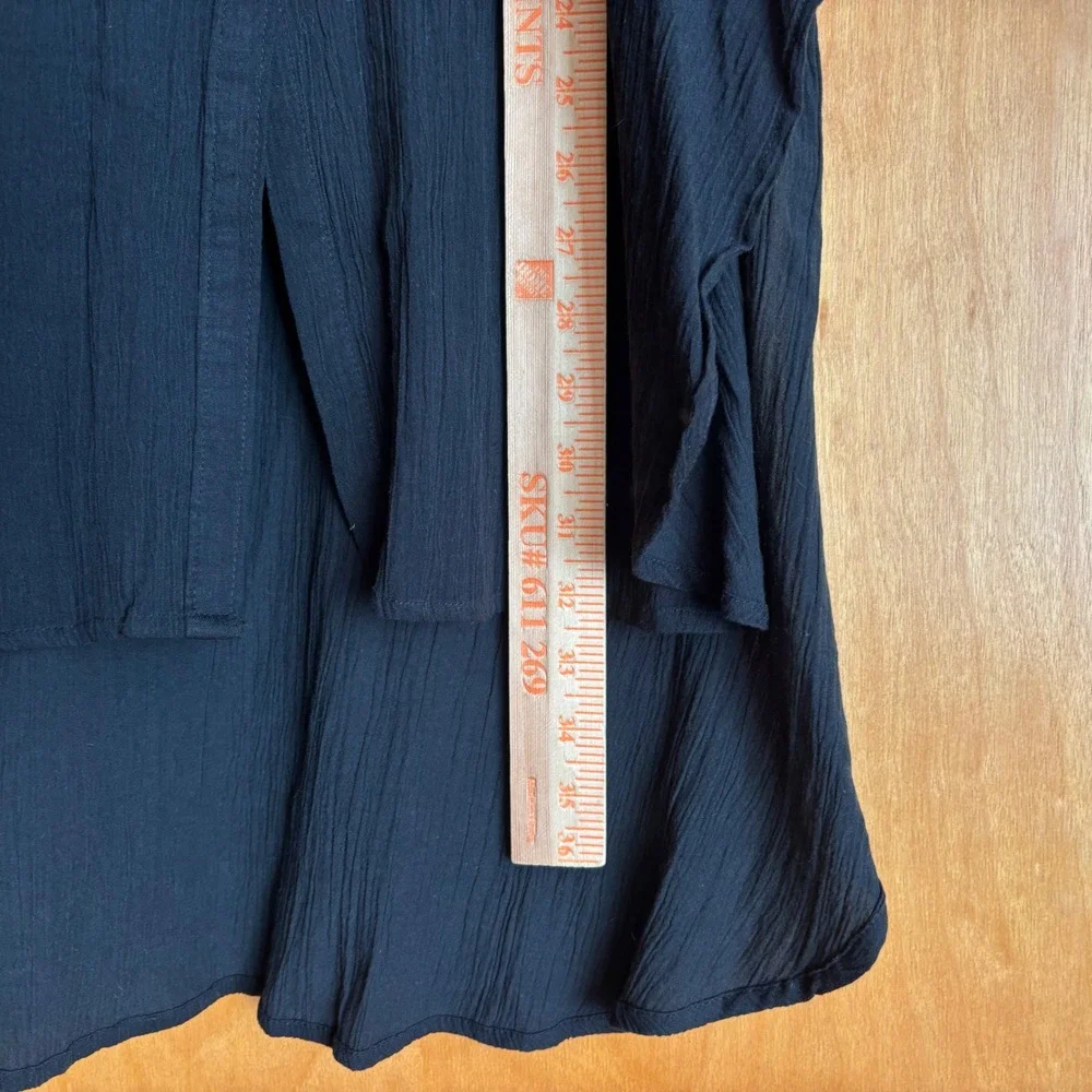 LOFT Black Button Down Dress‎ Women's Size L Shirt Dress Casual Cover up